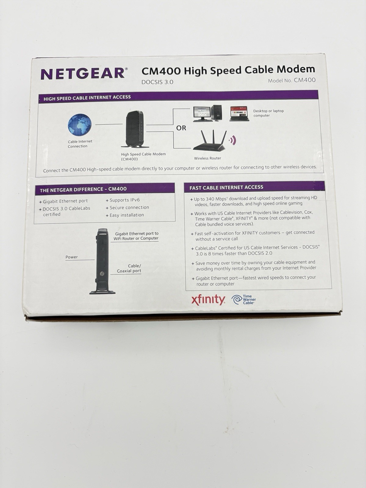Netgear DOCSIS 30 (CM400-100NAS) 340 Mbps