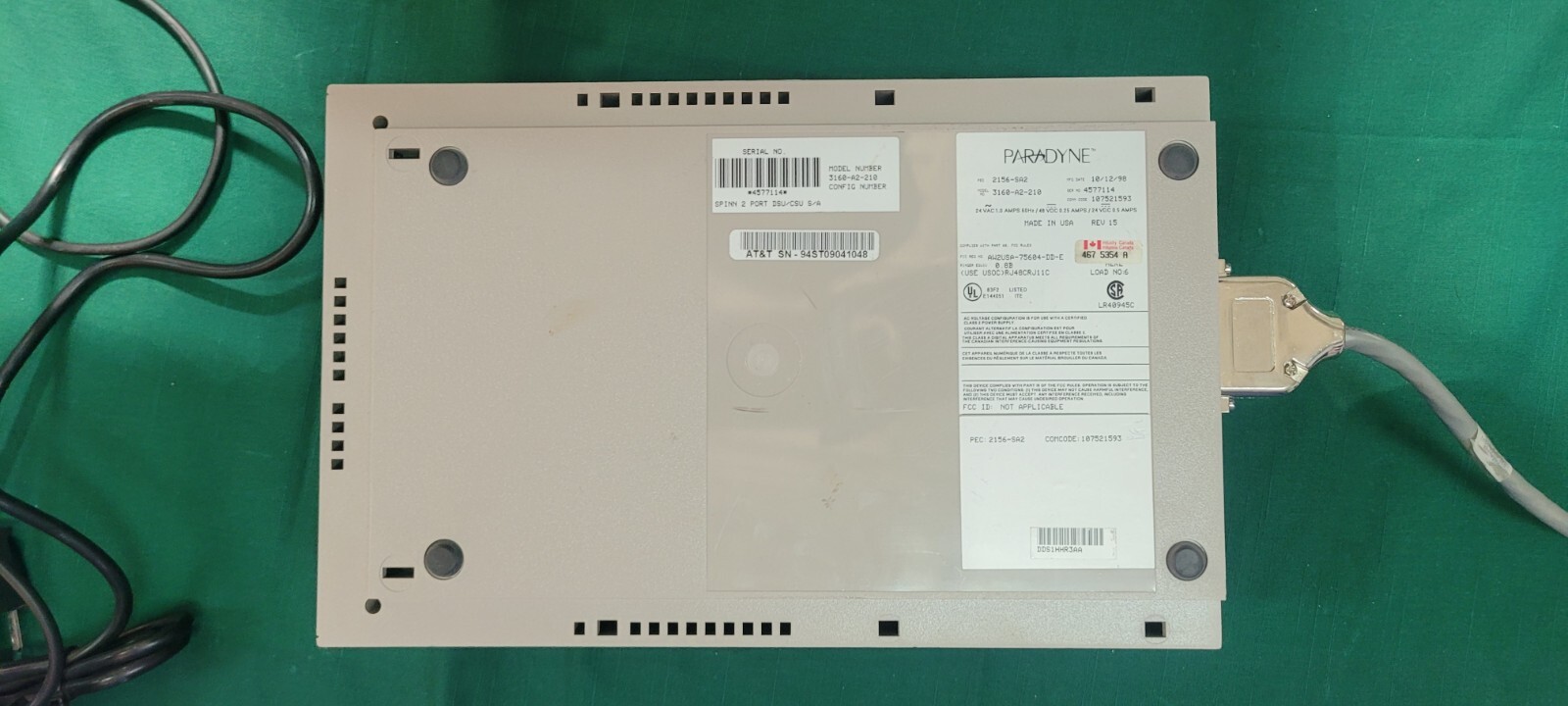 Paradyne Acculink 3160-A2-210 2-Port DSU/CSU Modem