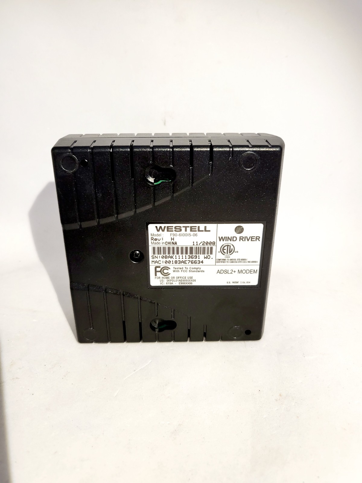 Verizon Westell ADSL2+ Modem F90-610015-06 (Unit Only)
