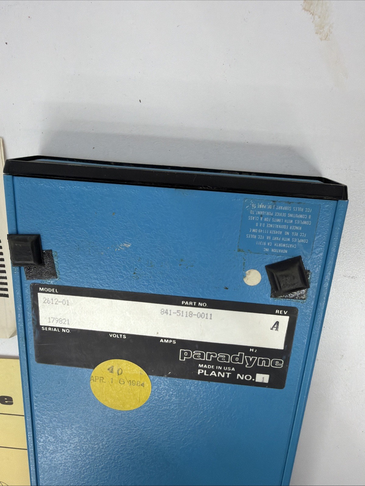 Vintage Paradyne DTU 1200 Model 2612-01 Modem w/Manuals Untested 1984