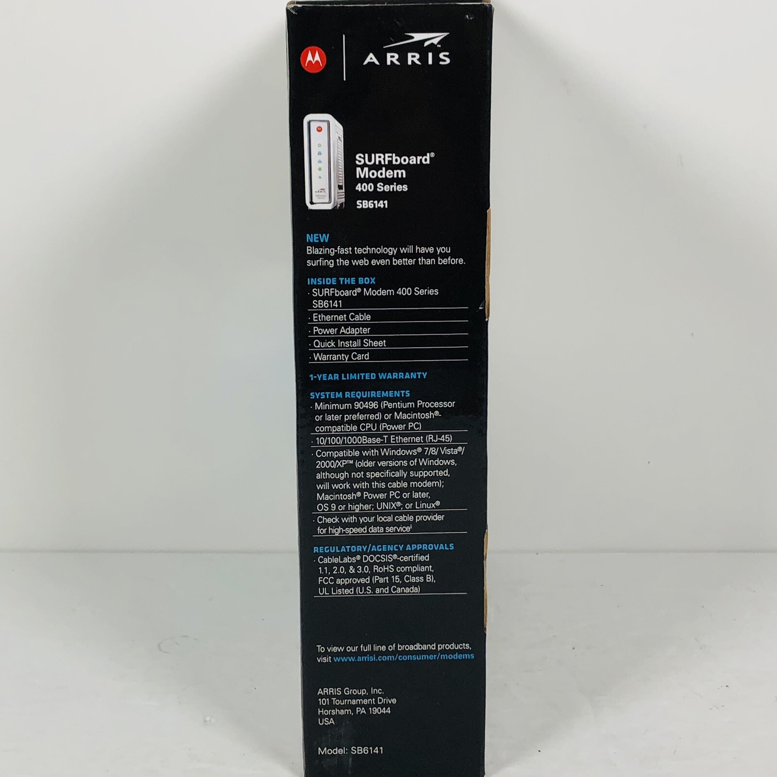 NEW SEALED – MOTOROLA ARRIS SURFBOARD MODEM 400 SERIES MODEL SB6141