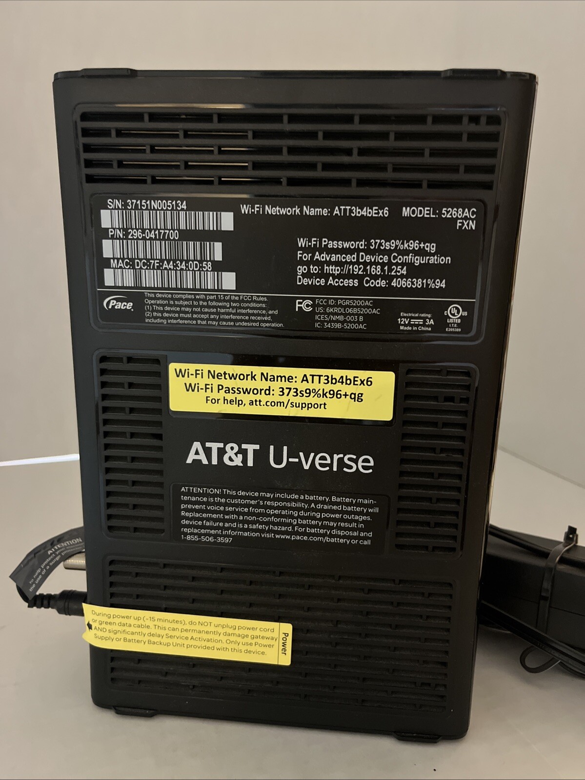 att uverse modem 526BAC