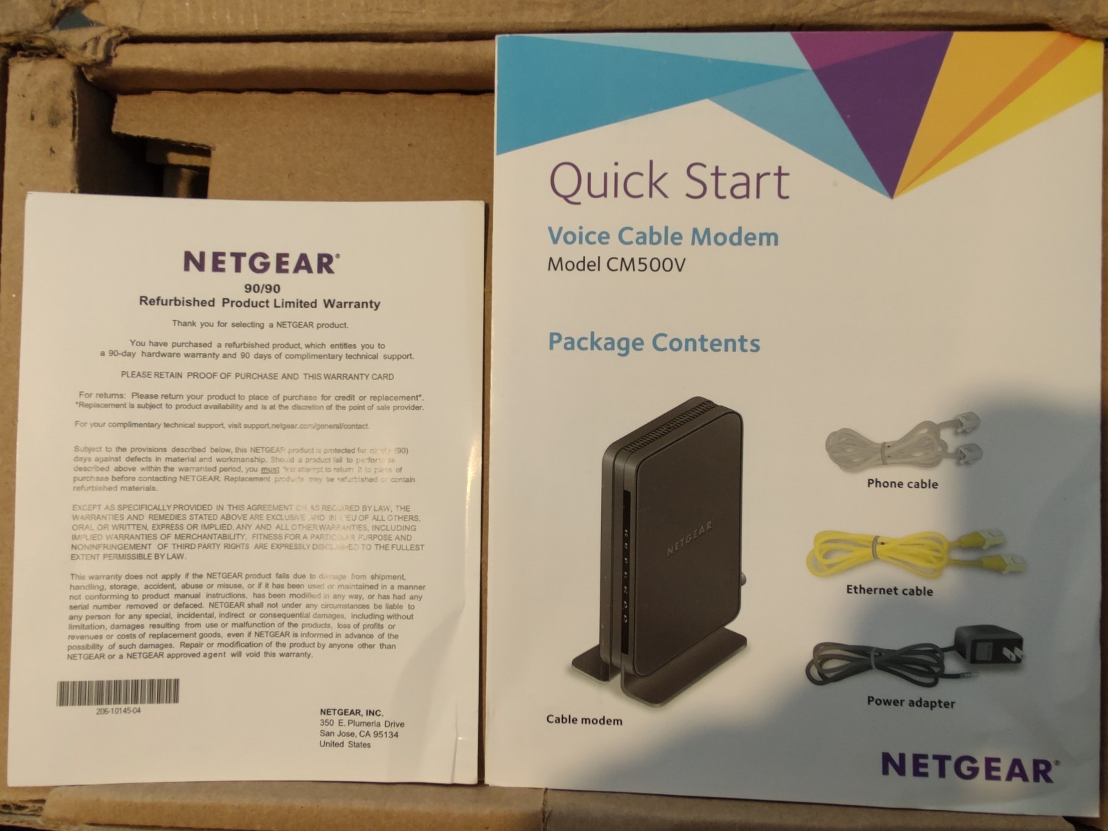 NETGEAR CM500-100NAR High Speed DOCSIS 3.0 Cable Modem NEW! READ!