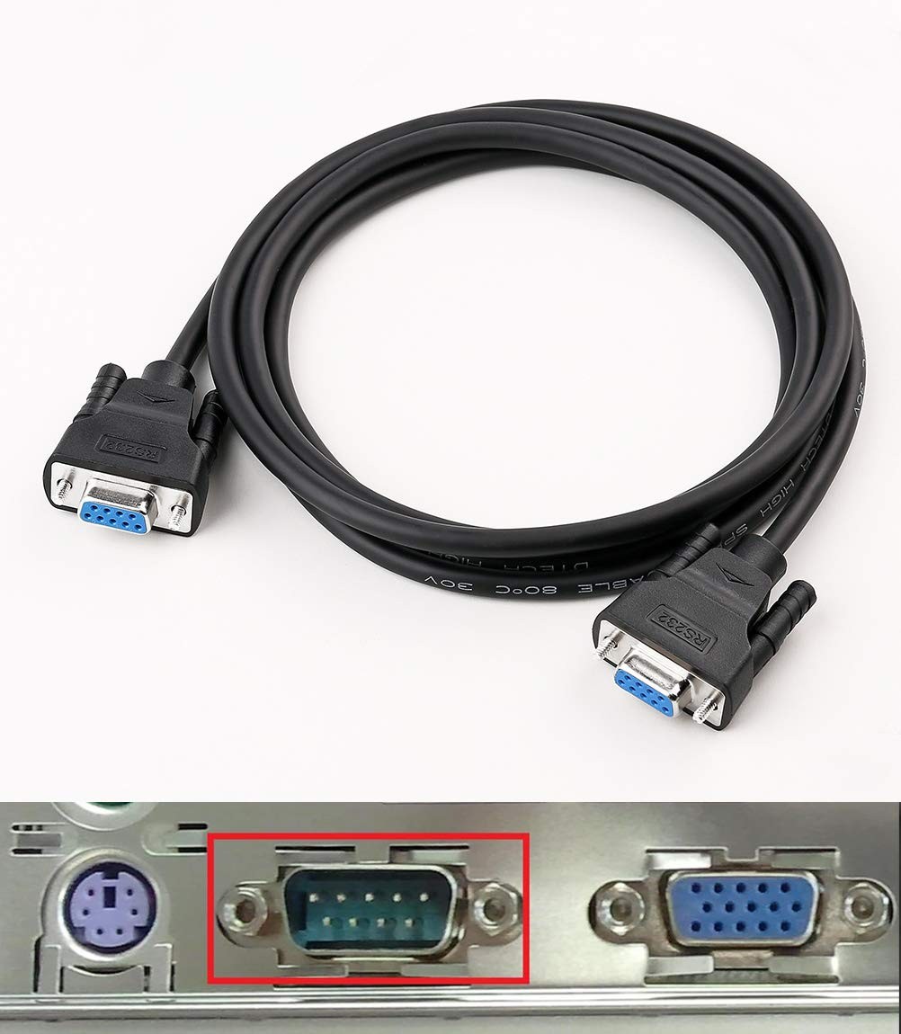 5 Feet DB9 RS232 Serial Cable Female to Female Null Modem Cord 7 Wire