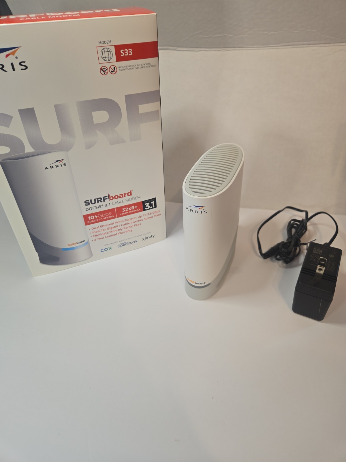 ARRIS SURFboard S33 DOCSIS 3.1 Cable Modem 10 Gbps Multi-Gigabit