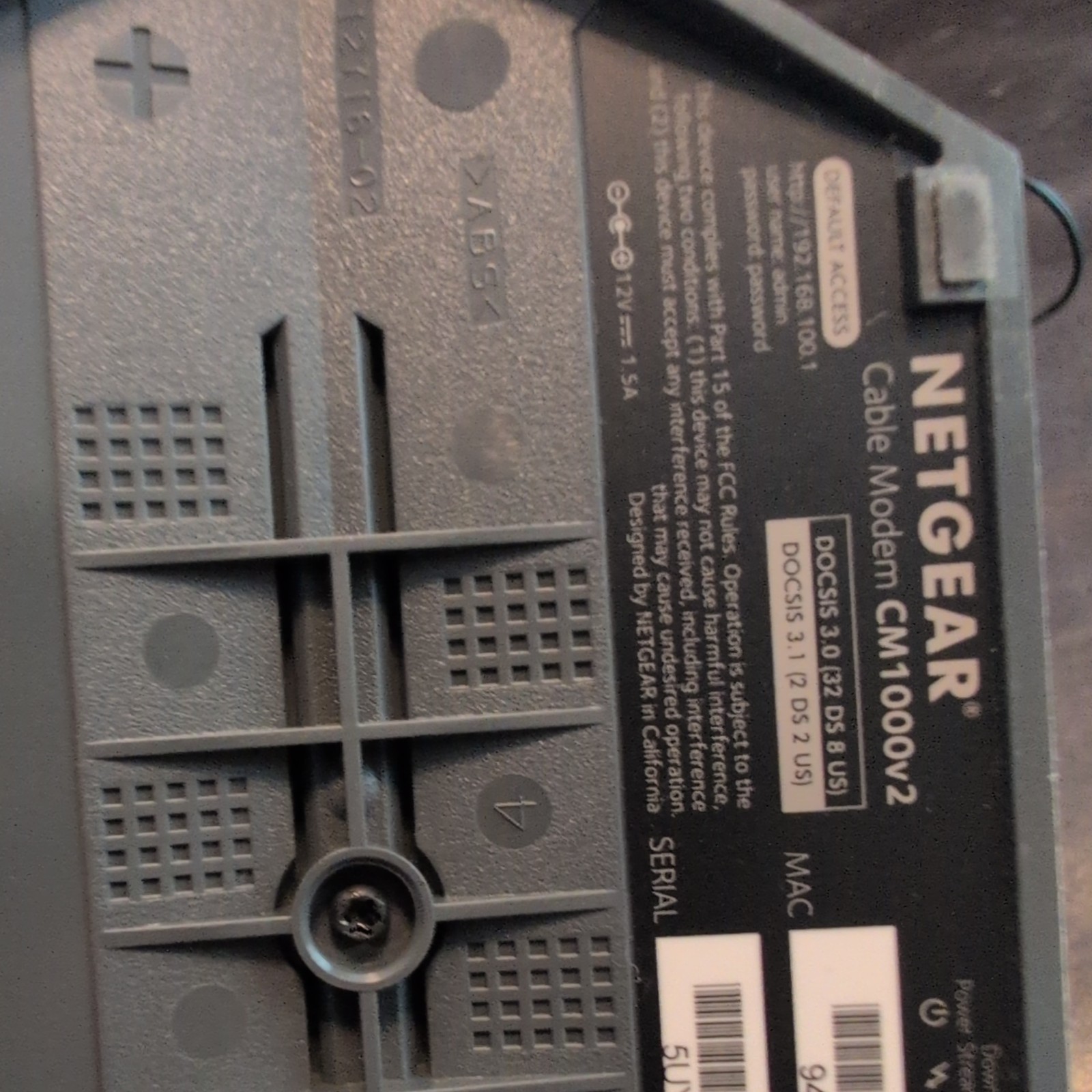 NETGEAR CM1000v2 DOCSIS 3.1 Cable Modem Gigabit Ethernet High Speed