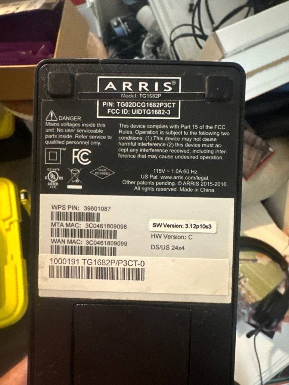 Xfinity Prepaid Internet Starter Kit Cable Modem Wifi Router Arris TG1682P