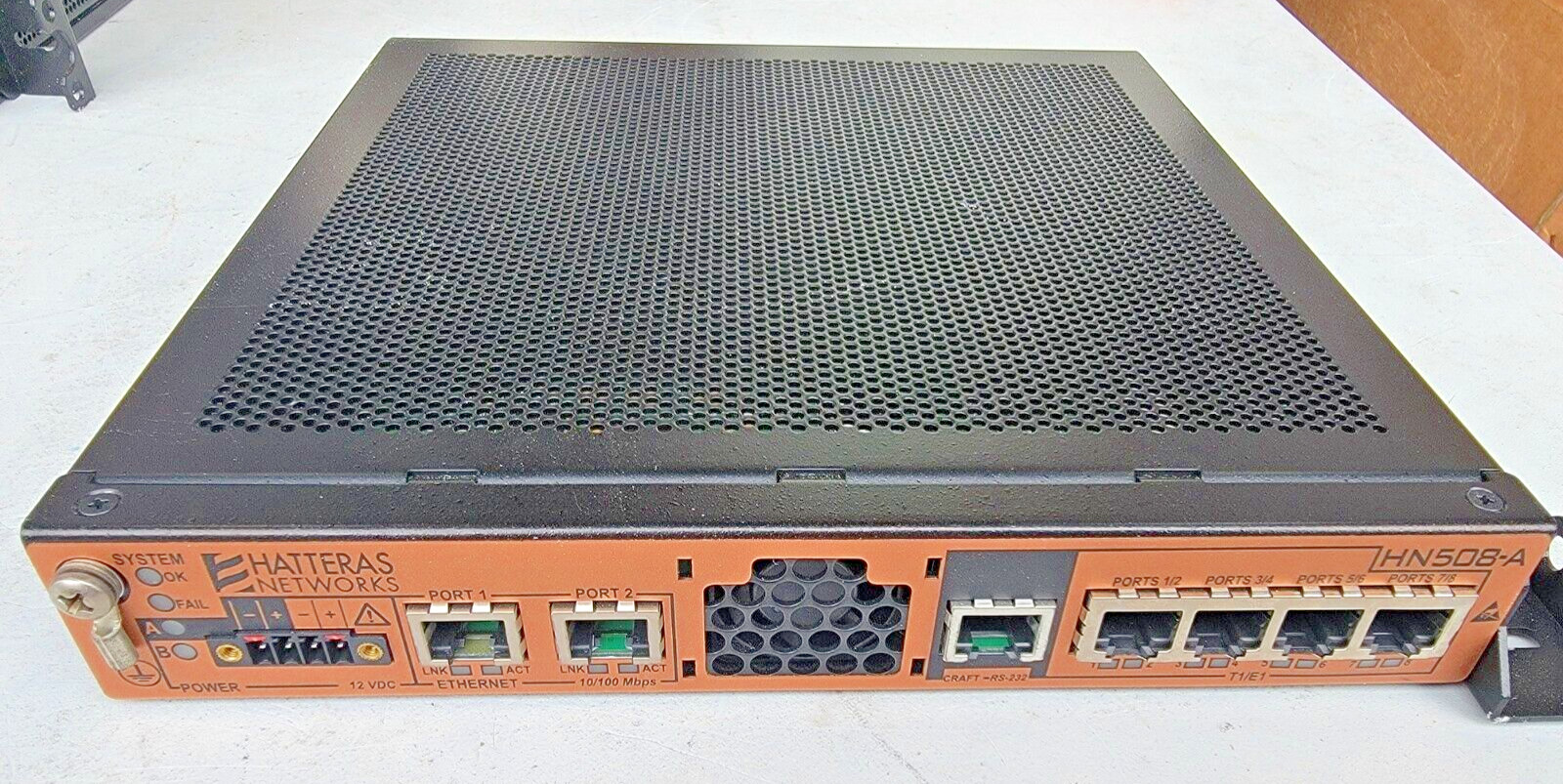 OVERTURE NETWORKS, HATTERAS, HN508-A-2E, ETHERNET OVER T1 MODEM, 8 PORTS, USED