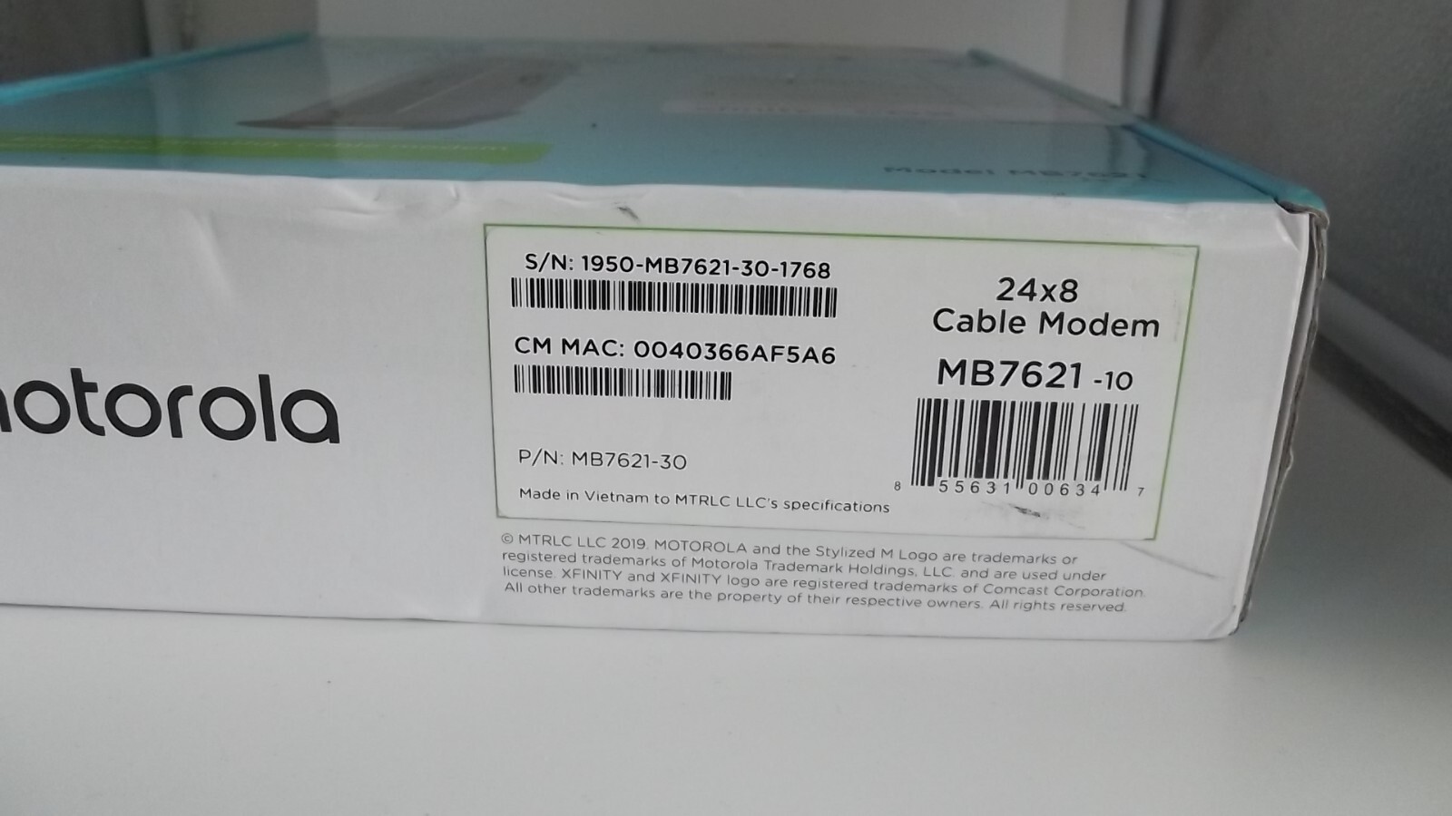 Motorola MB7621-10 1000 Mbps Modem
