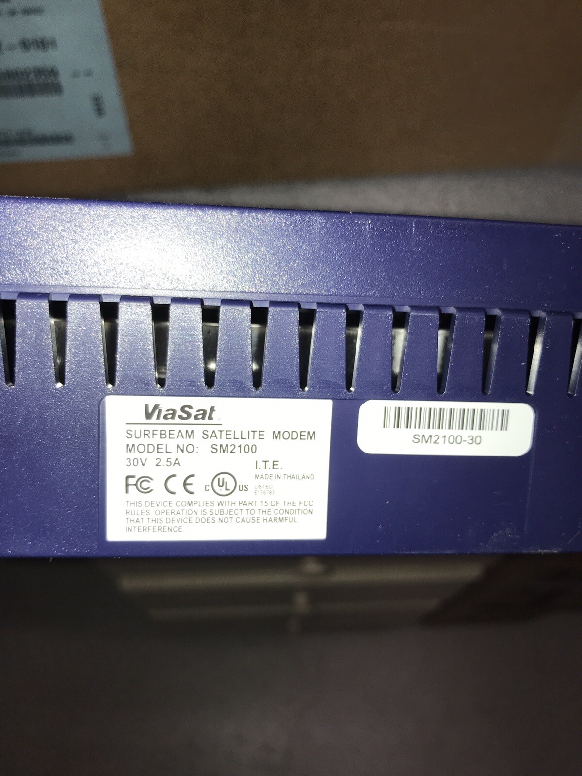 ViaSat Surfbeam Satellite Modem With Cables and Power Supply ViaSat SM2100. New