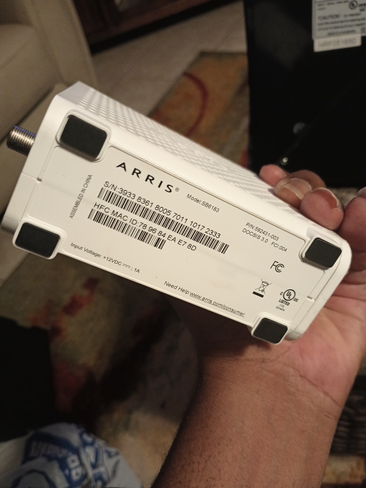 ARRIS SURFboard SB6183 DOCSIS 3.0 Cable Modem