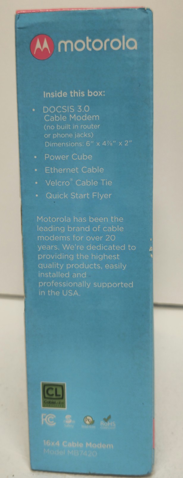 Motorola MB7420-10 16×4 686 Mbps DOCSIS 3.0 Cable Modem black NEW SEALED