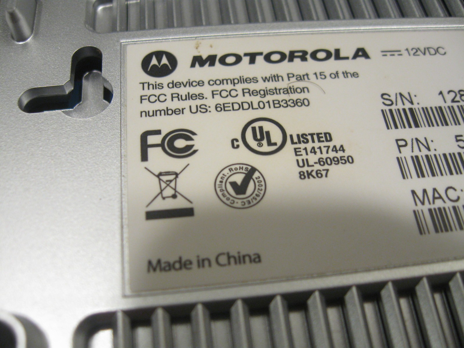 AT&T High Speed DSL Modem, power cord, and box: 3360, 58111-003-00