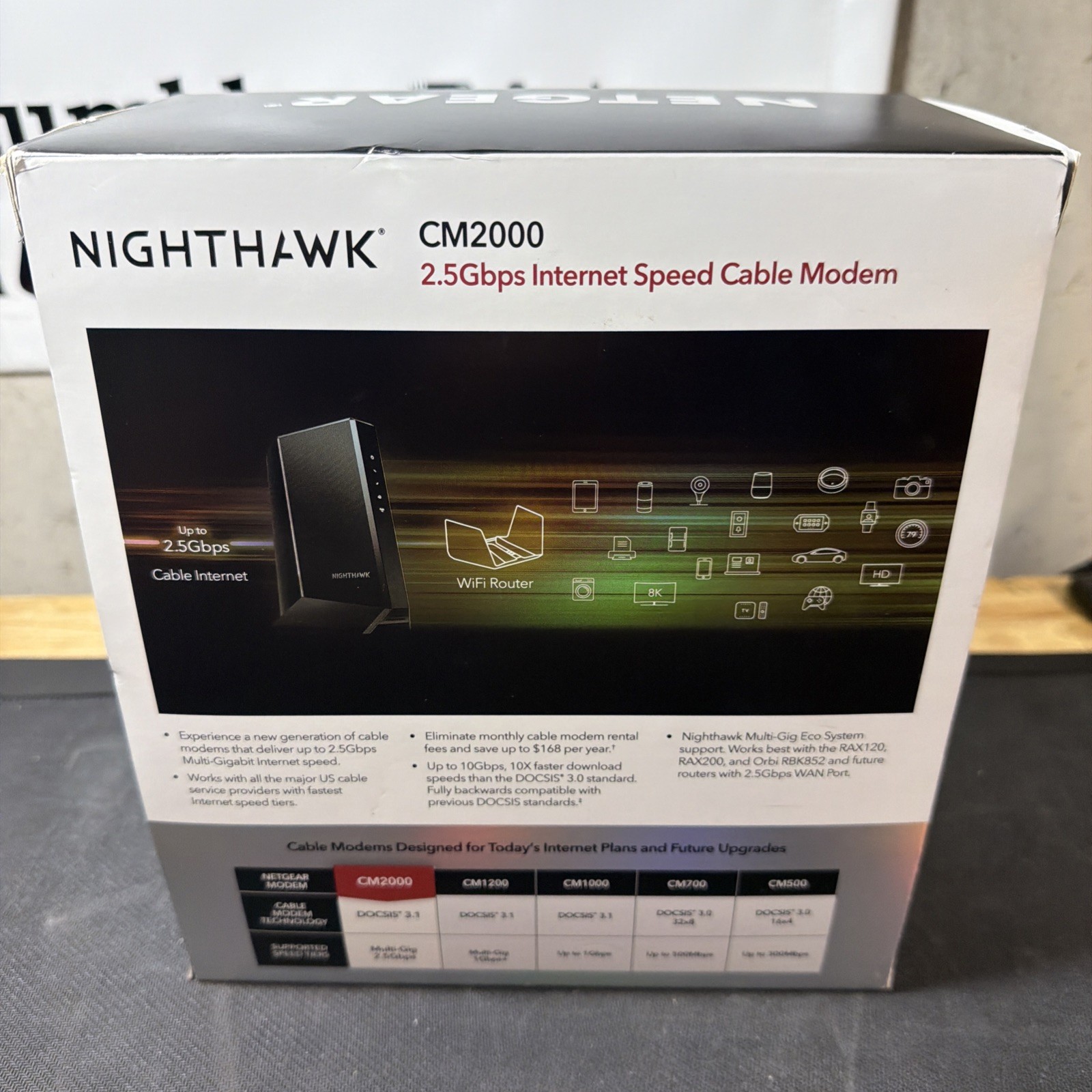 NETGEAR Nighthawk CM2000 DOCSIS 3.1 Multi-Gig 2.5Gbps Cable Modem USA SHIP!