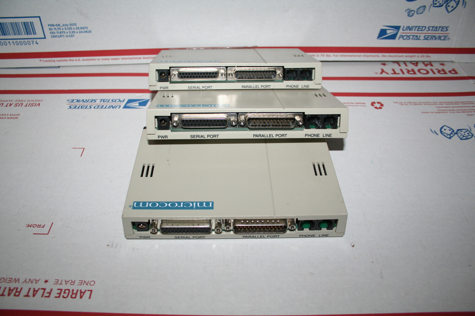 Lot of 3 Vintage 1997 Microcom DeskPorte 28.8P P Modem – Untested parts or repai