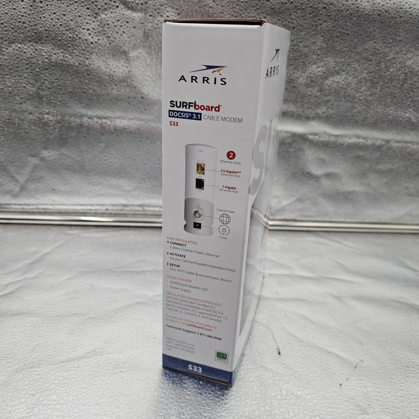 ARRIS S33 Surfboard DOCSIS 3.1 Multi-Gigabit Cable Modem, 2.5 GBPS Ethernet Port