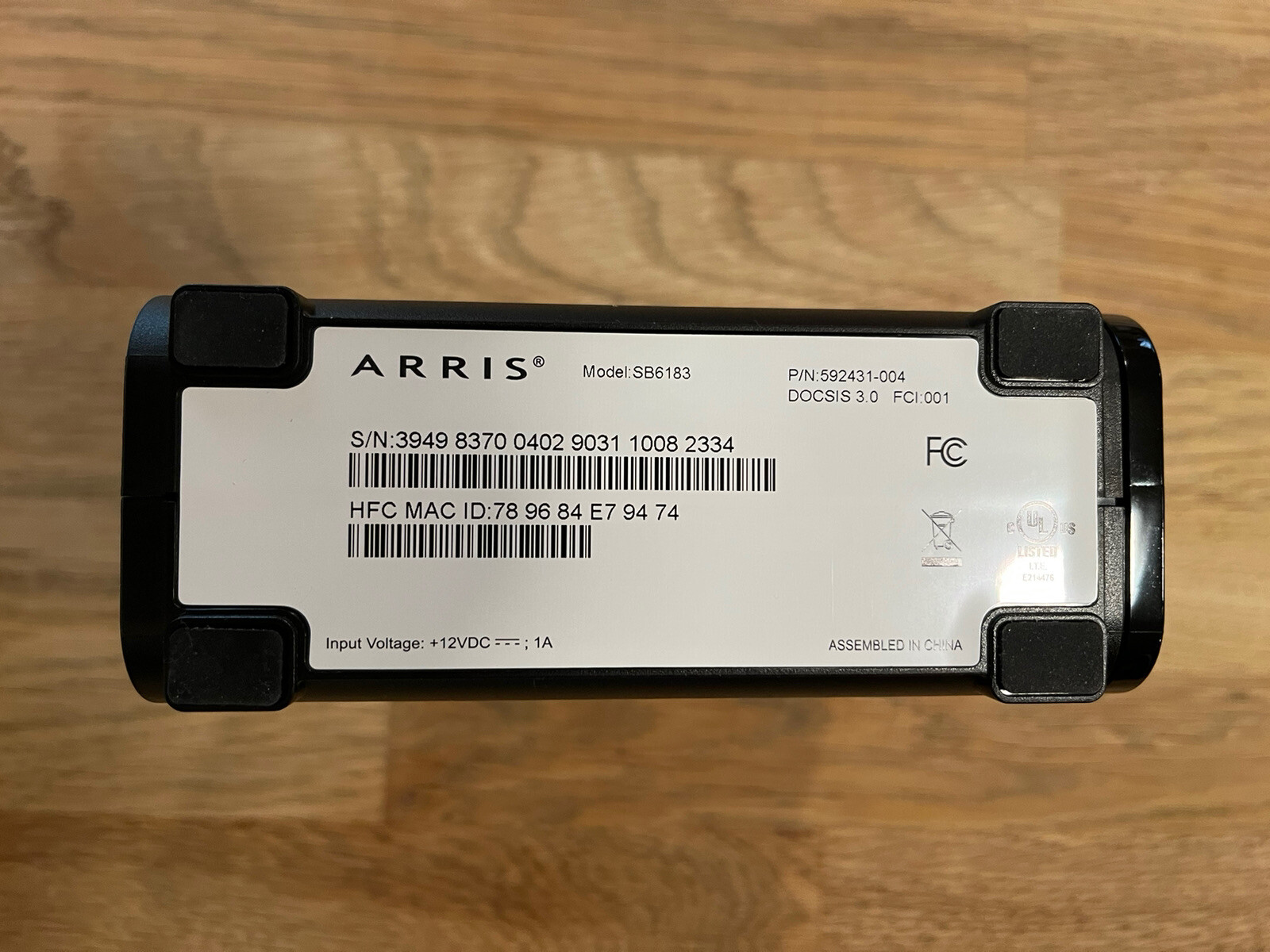 Arris SURFboard SB6183 DOCSIS 3.0 Cable Modem