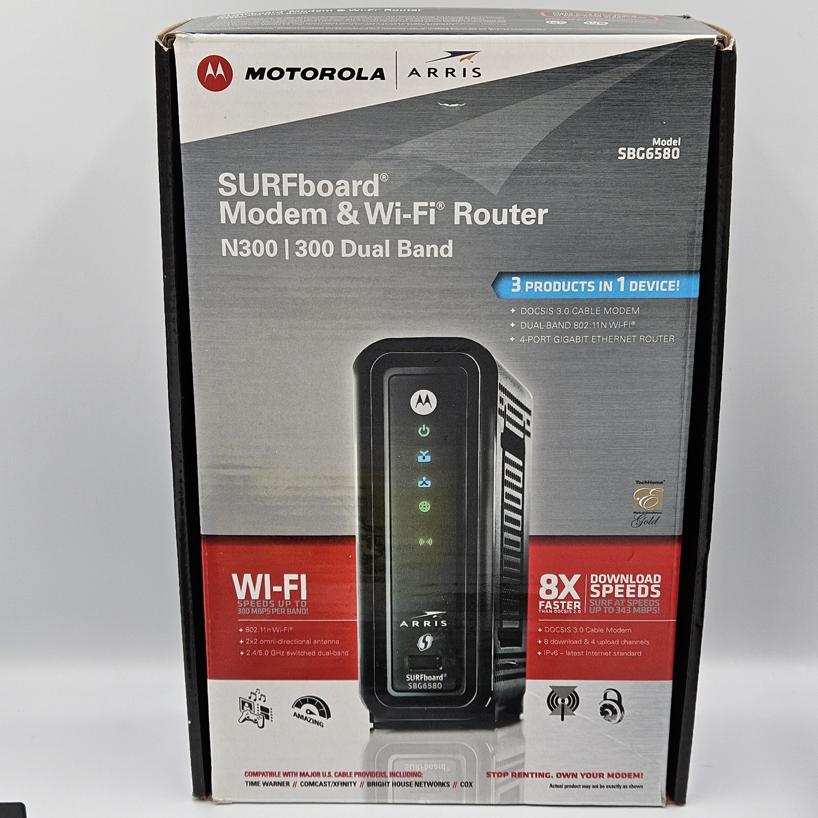 Motorola ARRIS SURFboard SBG6580 DOCSIS 3.0 Cable Modem and Wi-Fi Router N300