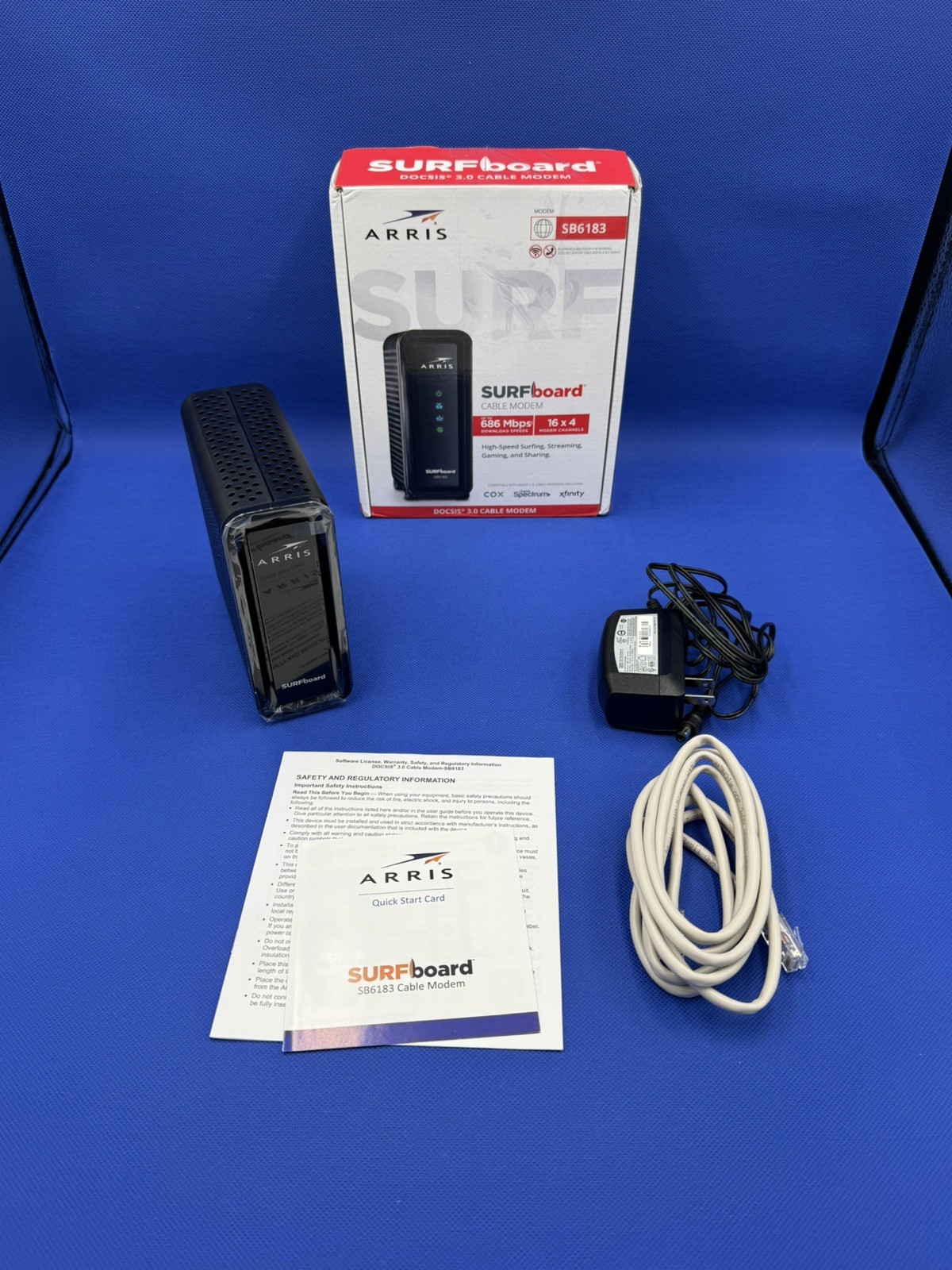 ARRIS SURFboard SB6183 DOCSIS 3.0 Cable Modem 16×4 Black