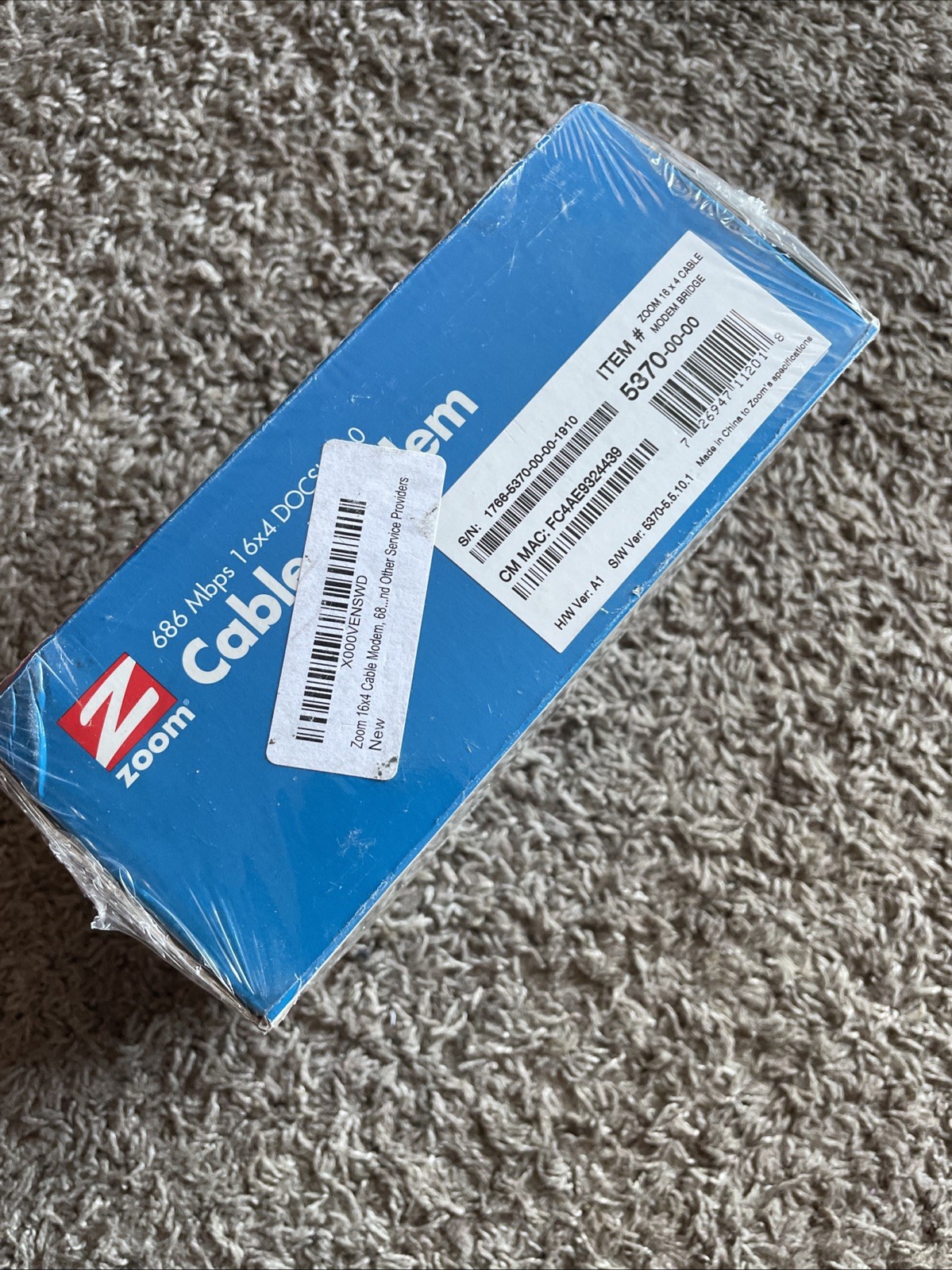 ZOOM Cable Modem Model 5370: 686 Mbps* 16×4 DOCSIS 3.0 Tested