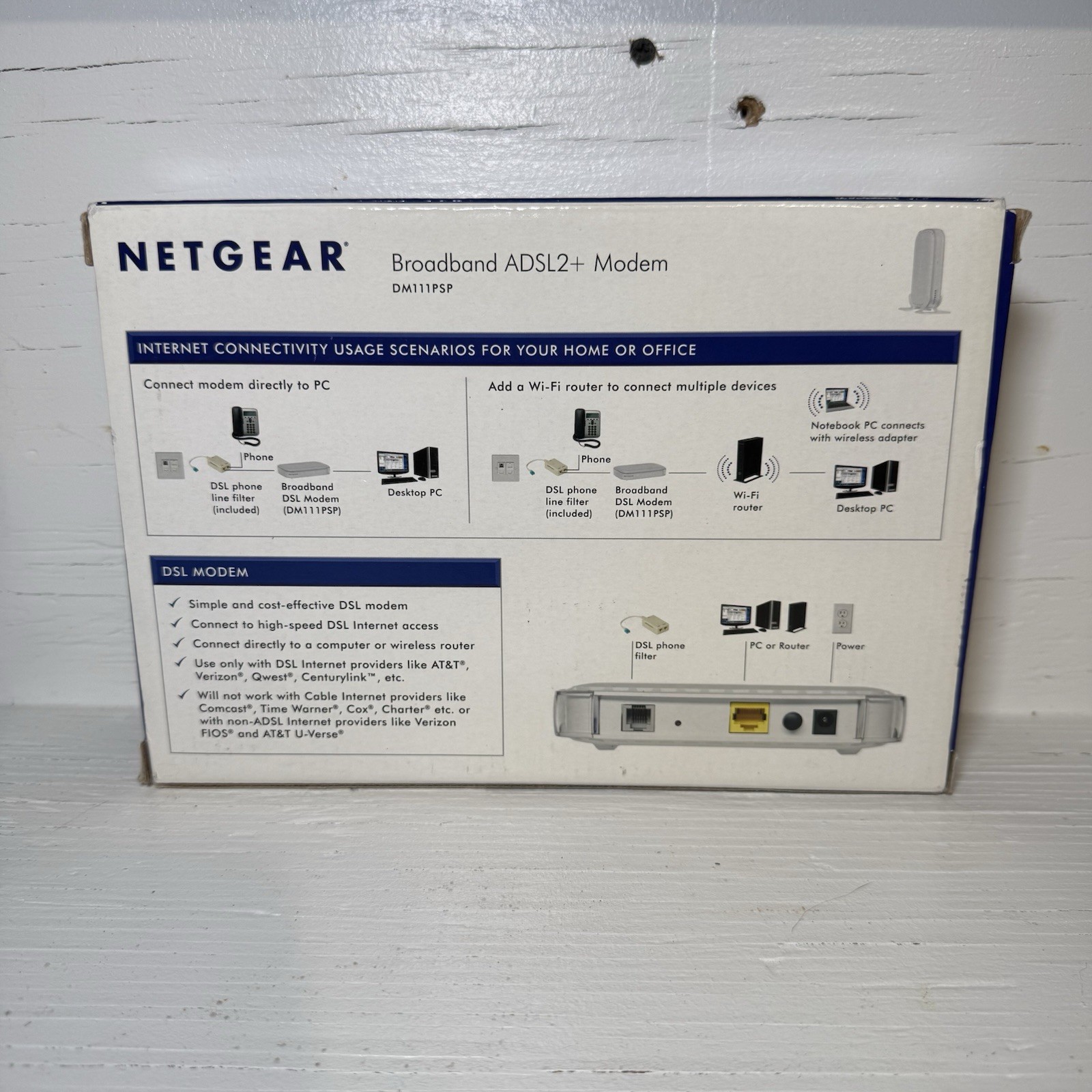 Netgear Broadband DM111PSP-100NAS Wired Single Ethernet Port ADSL2 Plus Modem