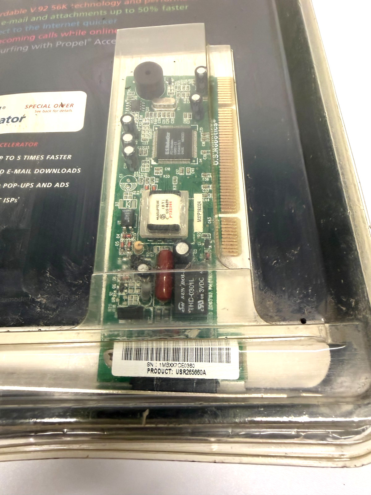Vintage U.S. Robotics 56K PCI Faxmodem V.92 Internal Dial Up Modem NEW SealedNOS