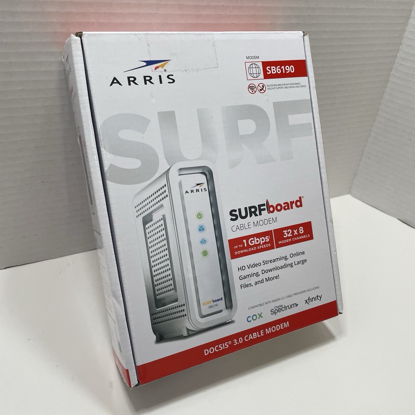 ARRIS SURFboard SB6190 32 x 8 DOCSIS 3.0 Cable Modem – White