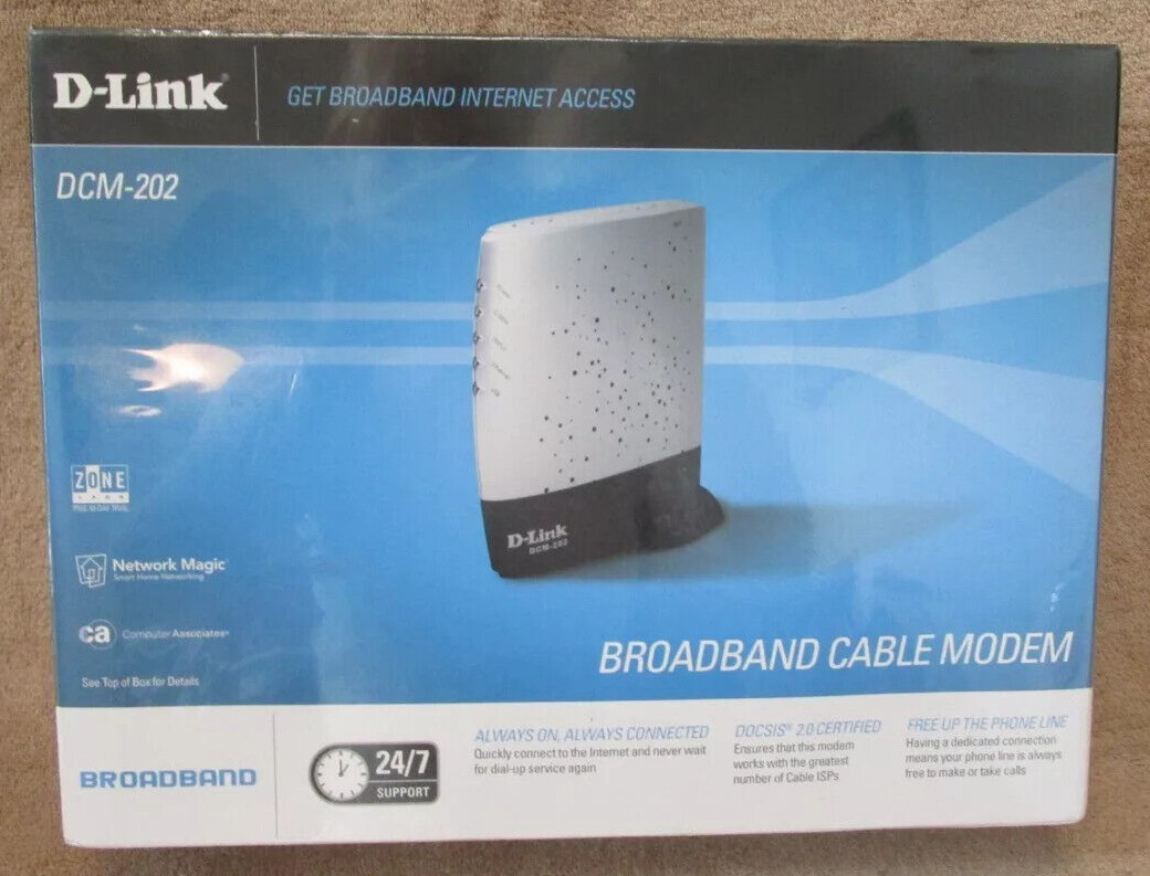 D-Link DCM-202 Broadband Cable Modem DOCSIS 2.0 Cable Modem Sealed Brand New