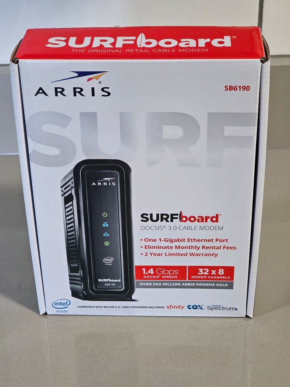 Arris Surfboard SB6190 1.4 GBPS DOCSIS 3.0 32X8 Cable Modem