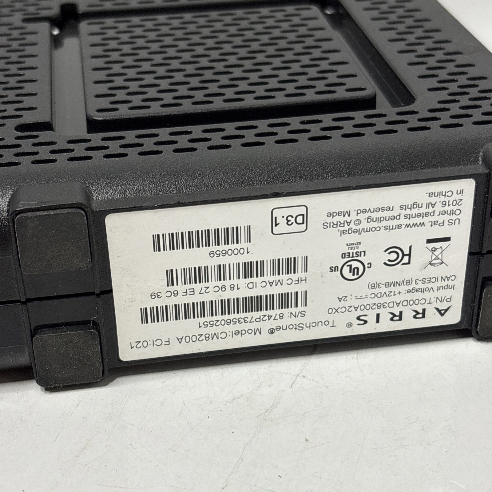 ARRIS Touchstone CM8200A DOCSIS 3.1 Ultra Fast Cable Modem TESTED
