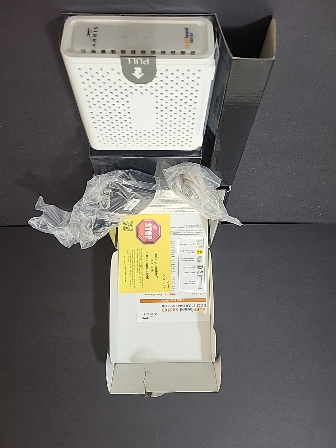 ARRIS SB6183 686 Mbps Cable Modem, White Box Part No. 593725-005 New Open Box
