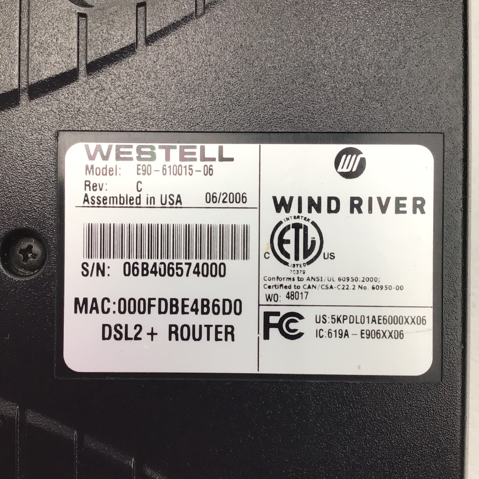 Westell Modem Model 6100