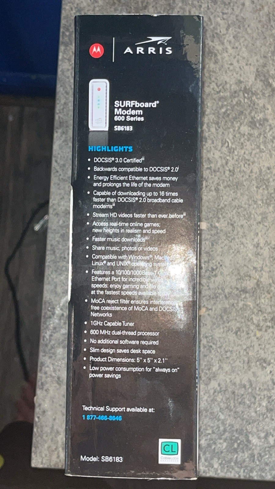 Motorola ARRIS SURFboard Modem 600 Series SB6183 DOCSIS 3.0 686Mbps Ethernet