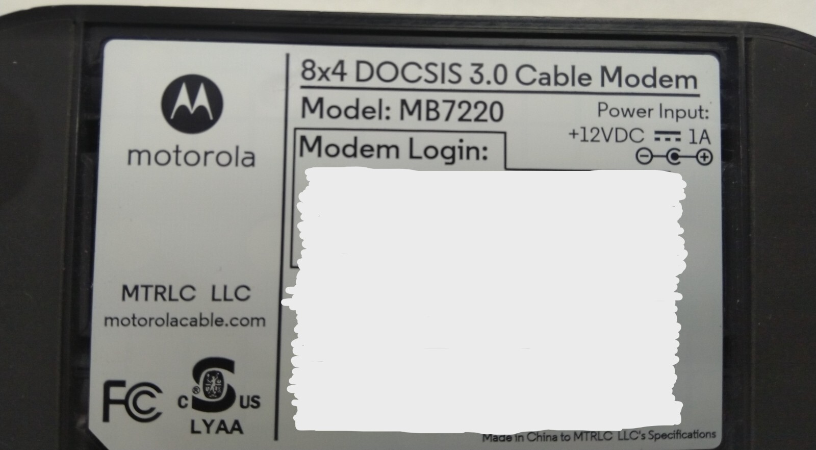 Motorola MB7220 Black DOCSIS 3.0 Channel 343 Mbps Flexible 8×4 Cable Modem