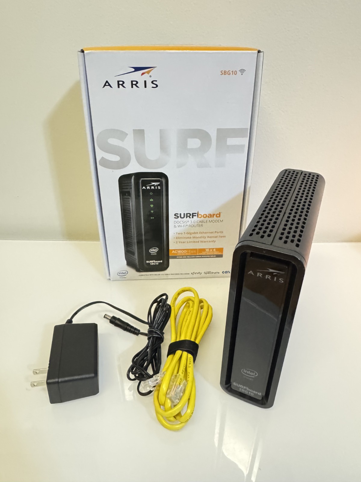 ARRIS SURFboard SBG10 DOCSIS 3.0 Cable Modem & AC1600 Wi-Fi Router – USED