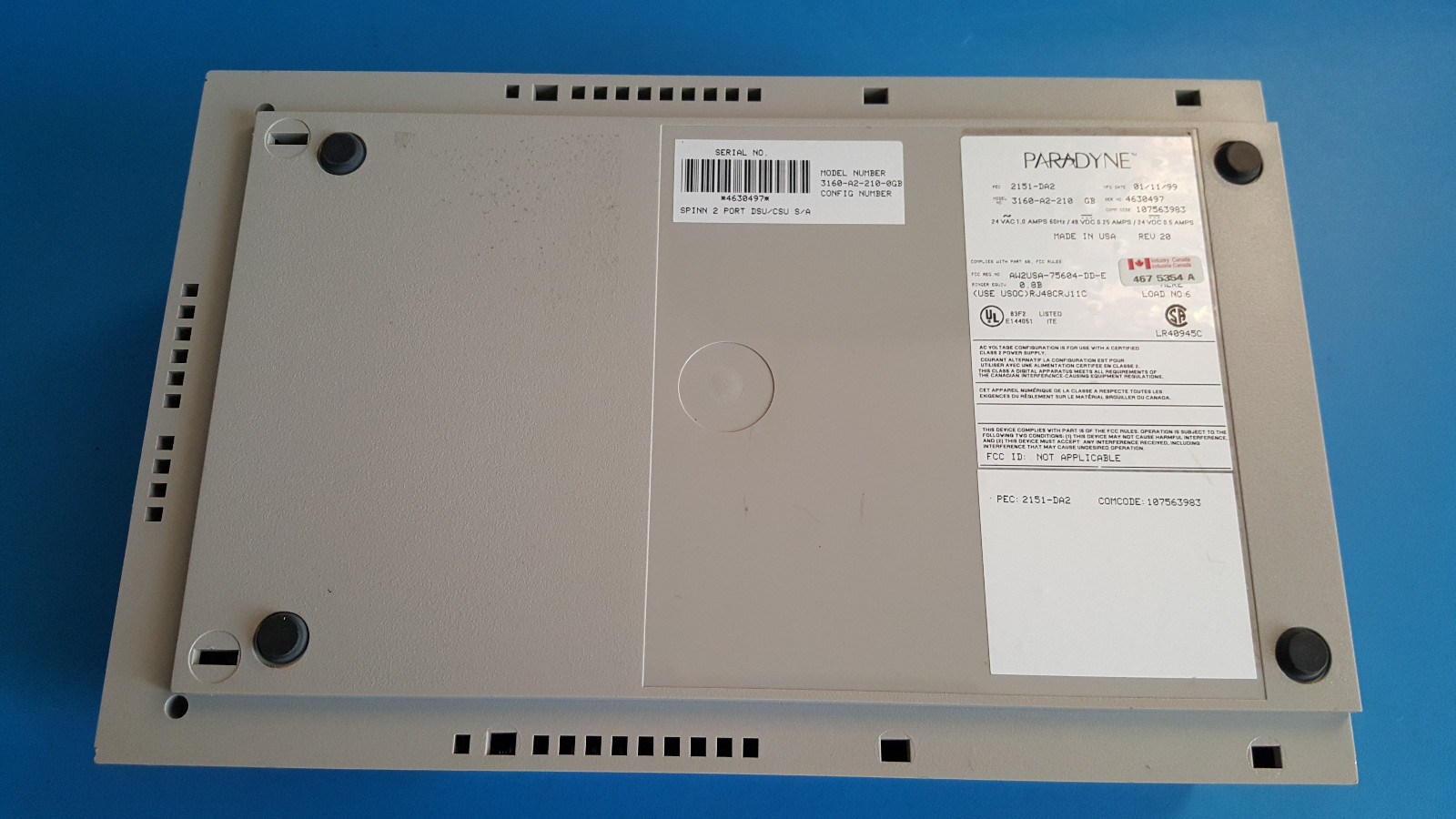 Paradyne Acculink 3160 – 3160-A2-210-0GB SPINN 2 PORT DSU/CSU S/A w/ Power Adptr