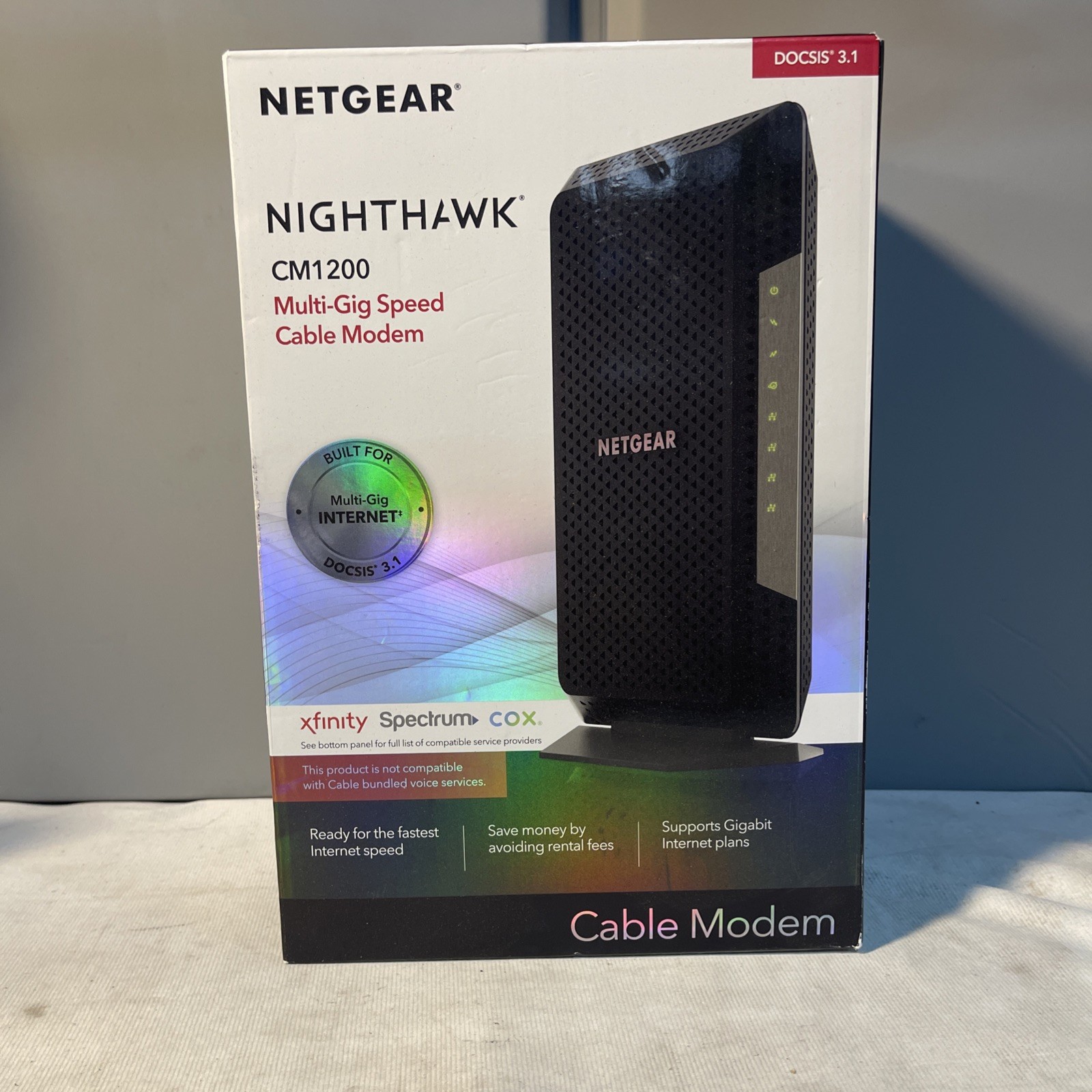 +New, Sealed NETGEAR Nighthawk CM1200-100NAS DOCSIS 3.1 Gig Cable Modem