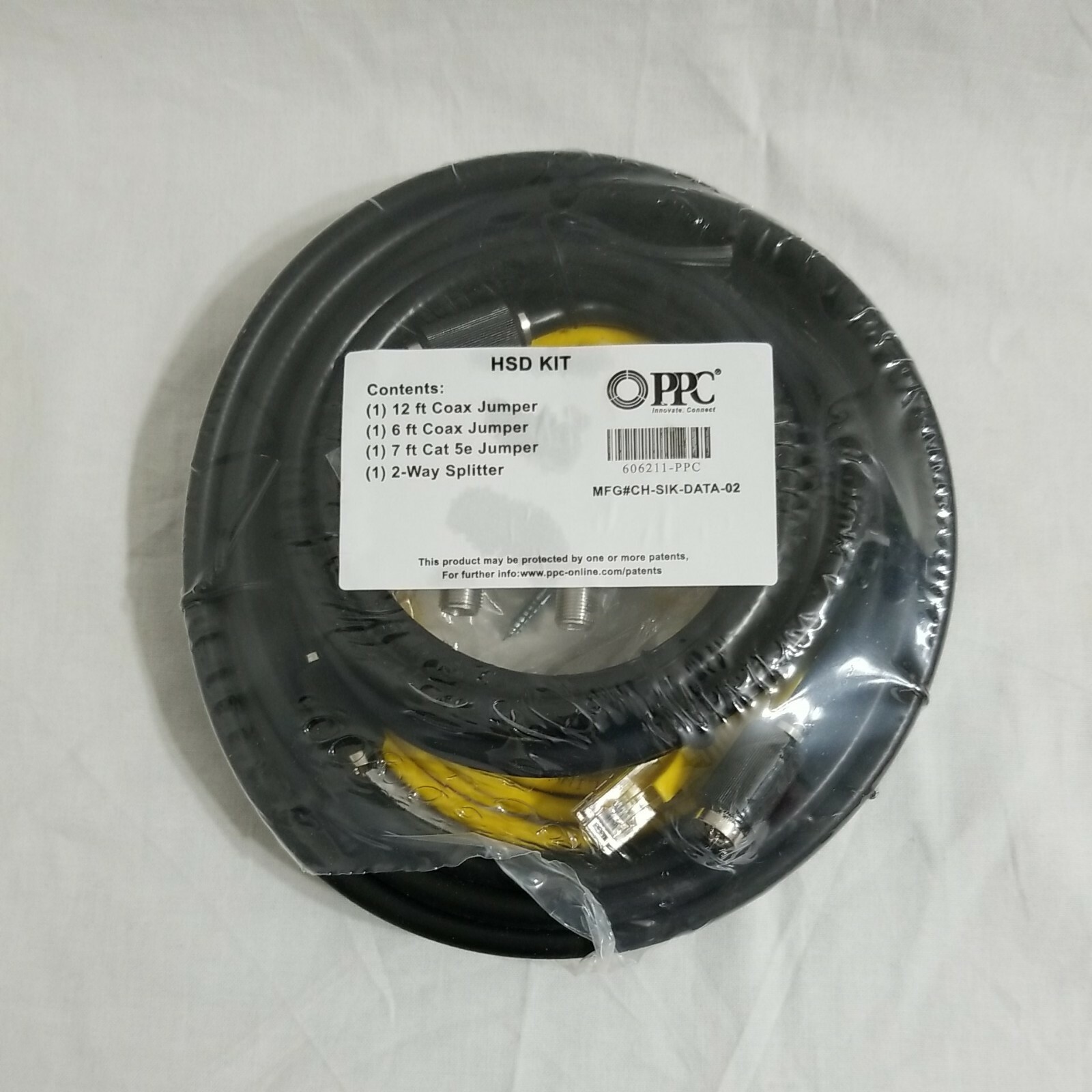 PPC HSD KIT Coax Jumpers, Cat 5e Jumper 2-Way Splitter Pack CH-SIK-DATA-02