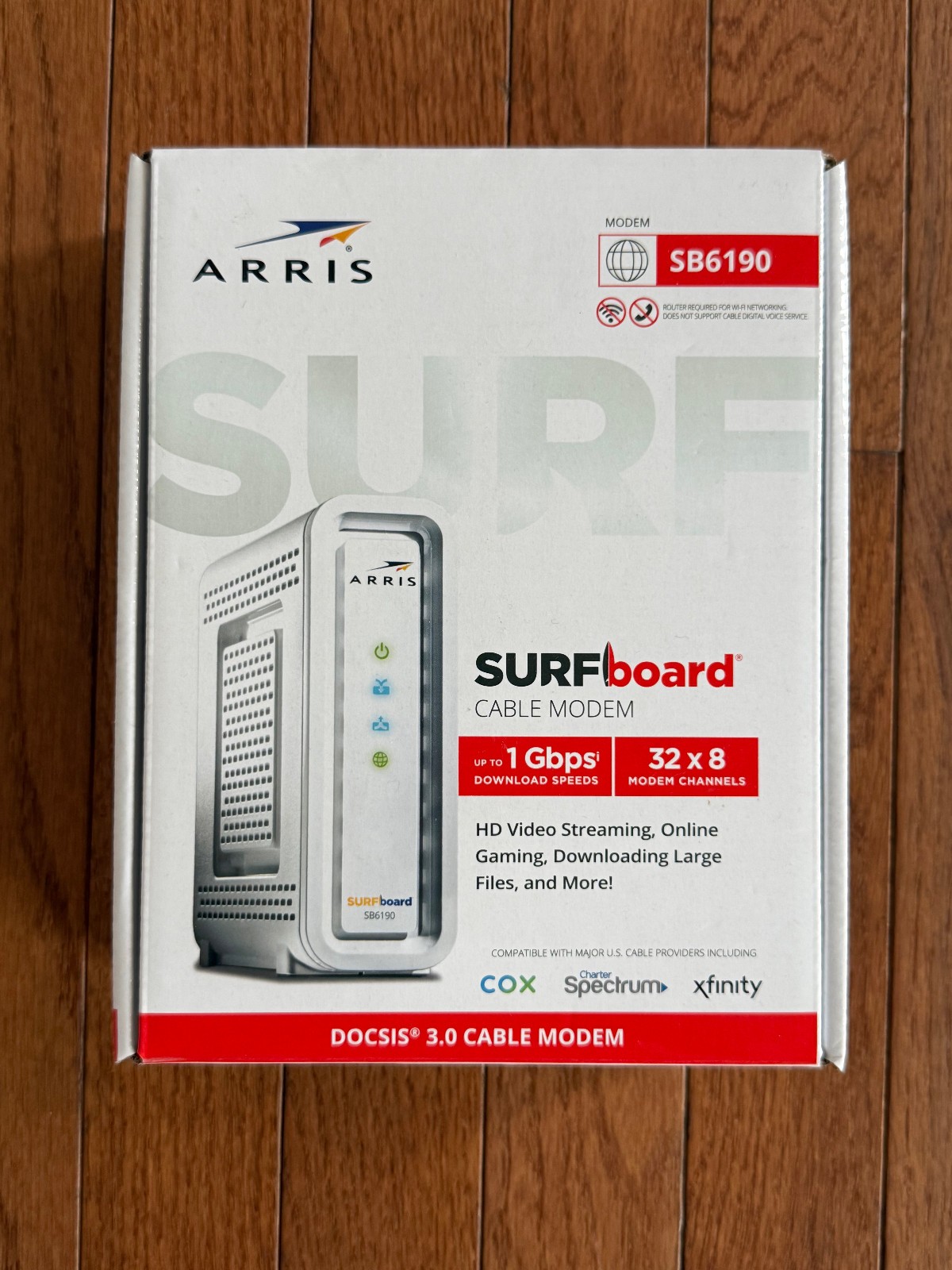 ARRIS Surfboard SB6190-RB DOCSIS 3.0 Cable Modem, White (Renewed)