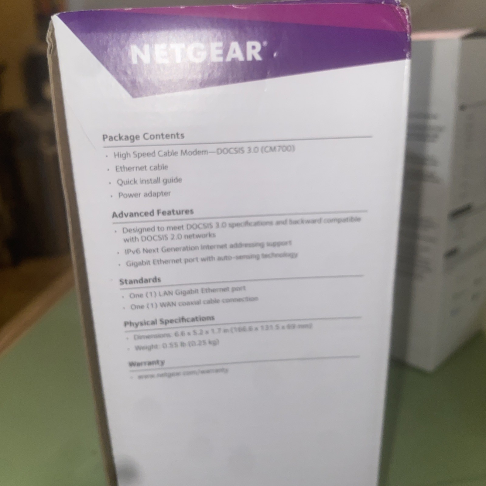 NETGEAR CM700 Brand New High Speed Cable Modem DOCSIS 3.0