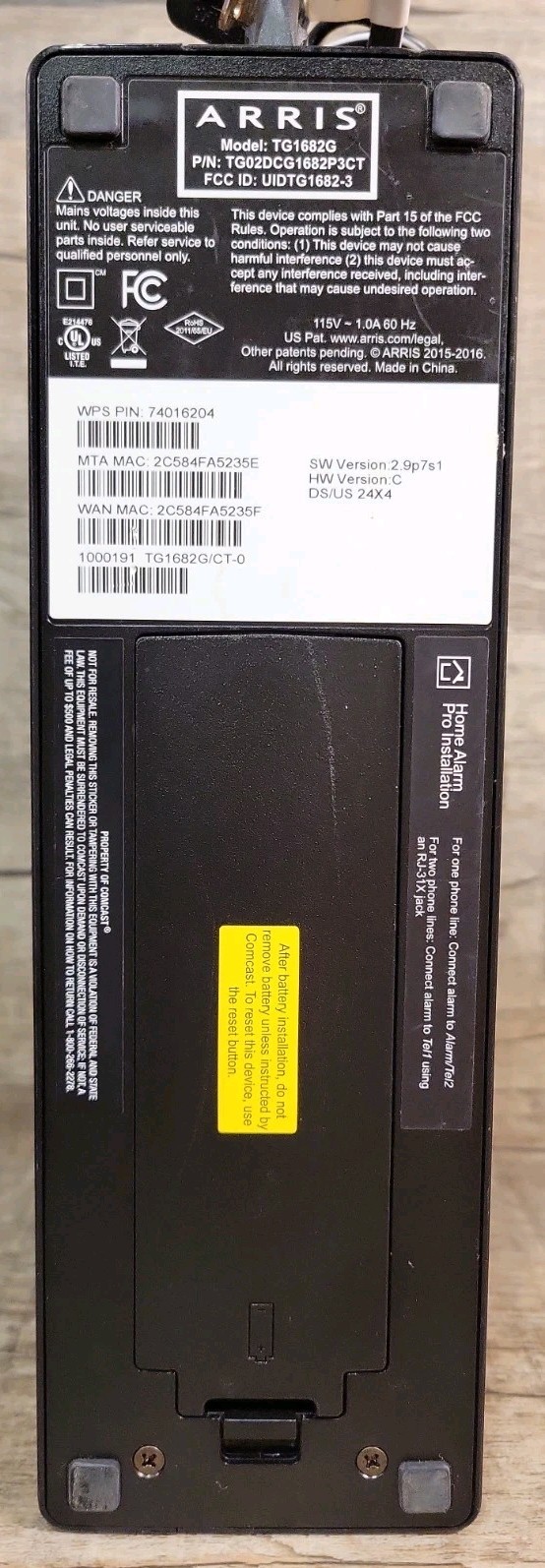 ARRIS TG1682G Wireless Modem Router – Black
