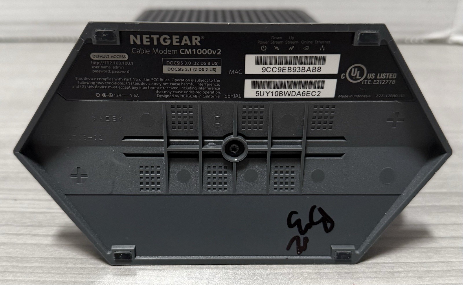 NETGEAR CM1000-1AZNAS CM1000v2 Ultra-High Speed Cable Modem DOCSIS 3.1 w/Adapter