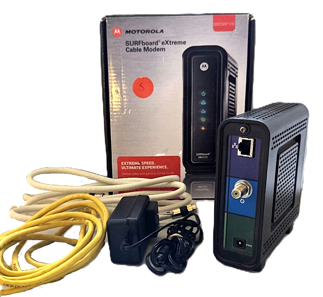 Motorola SURFBoard eXtreme CABLE MODEM SB6121 incl Coaxial & Ethernet Cables