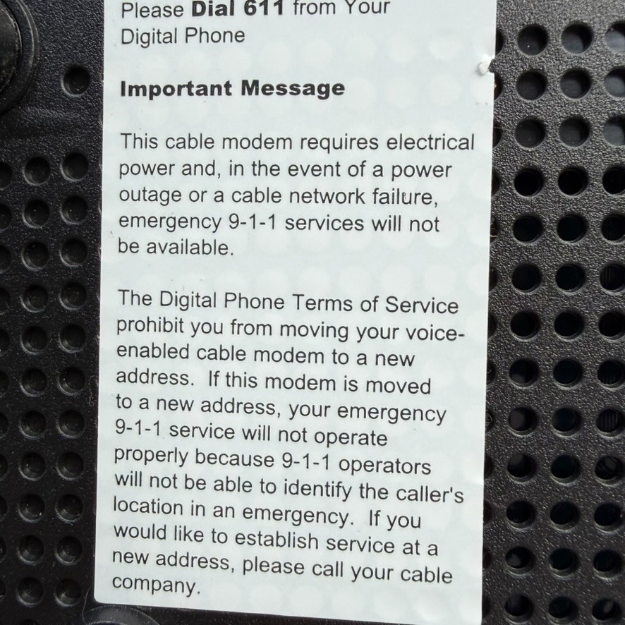 ARRIS TM1602A Cable Modem DOCSIS 3.0 with power cord.