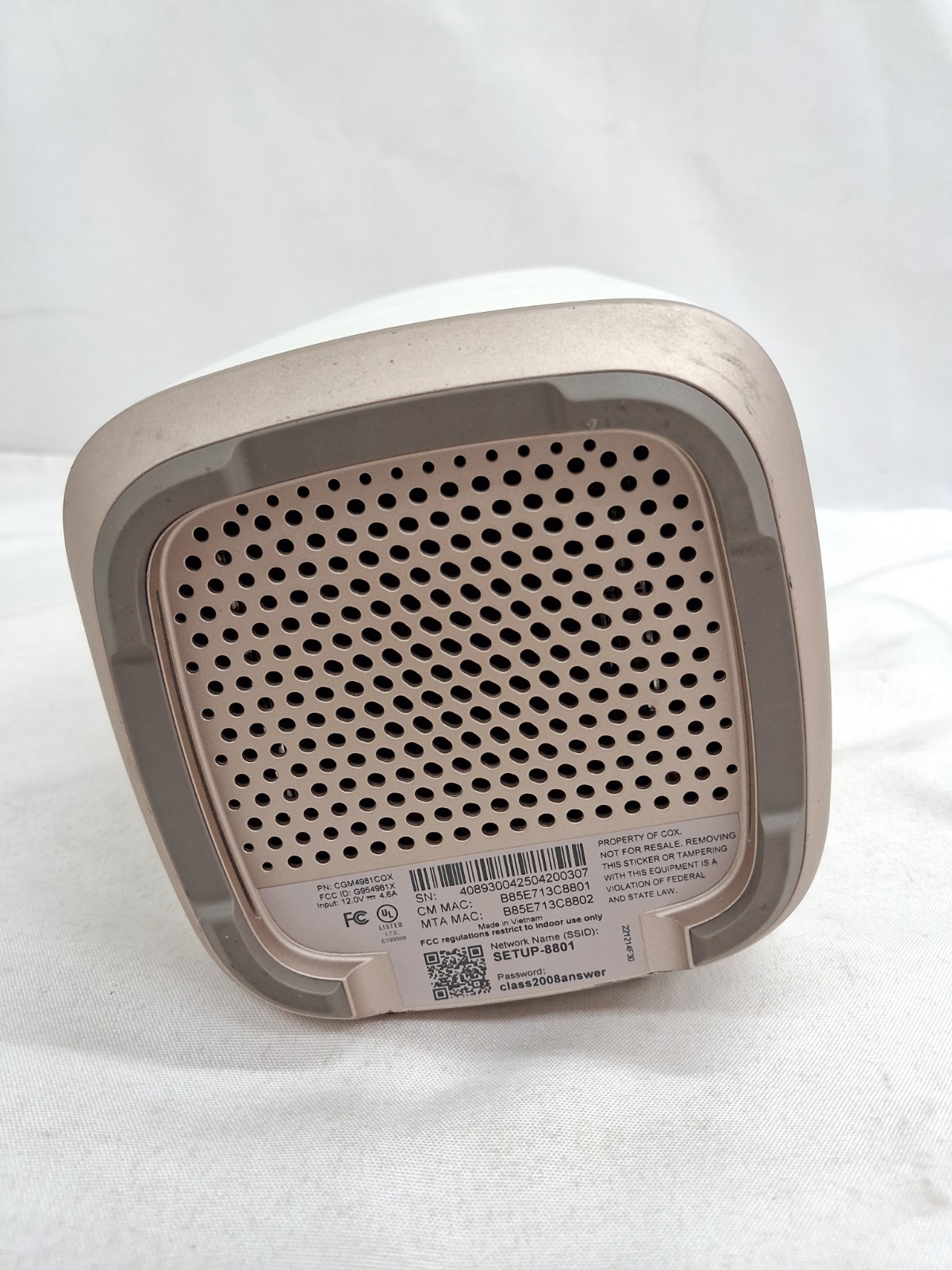 Cox CGM4981COX Triband Wifi Router No Power Cord JG