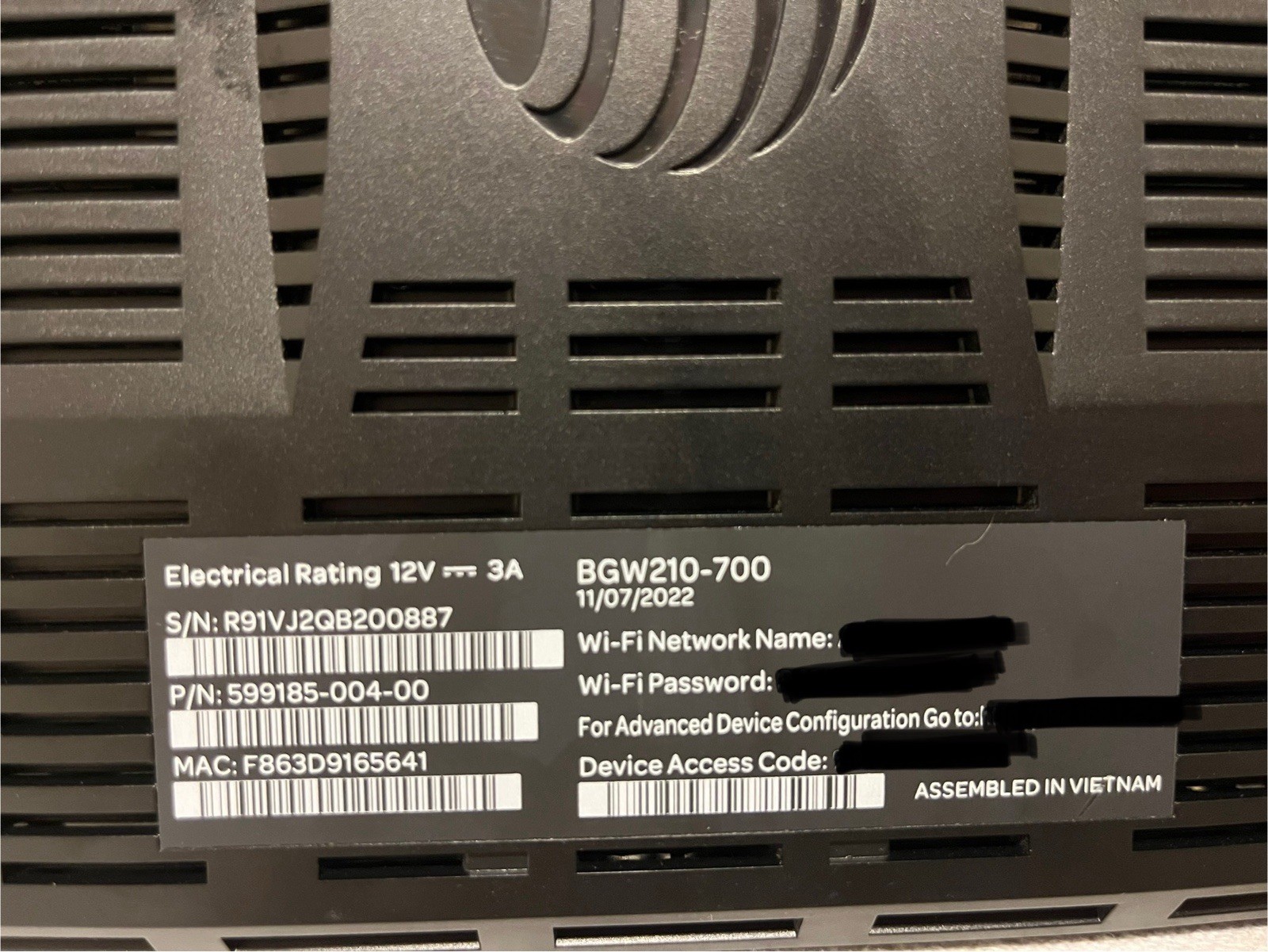 AT&T Arris BGW210-700 WIFI Wireless Internet Modem Router (used working)