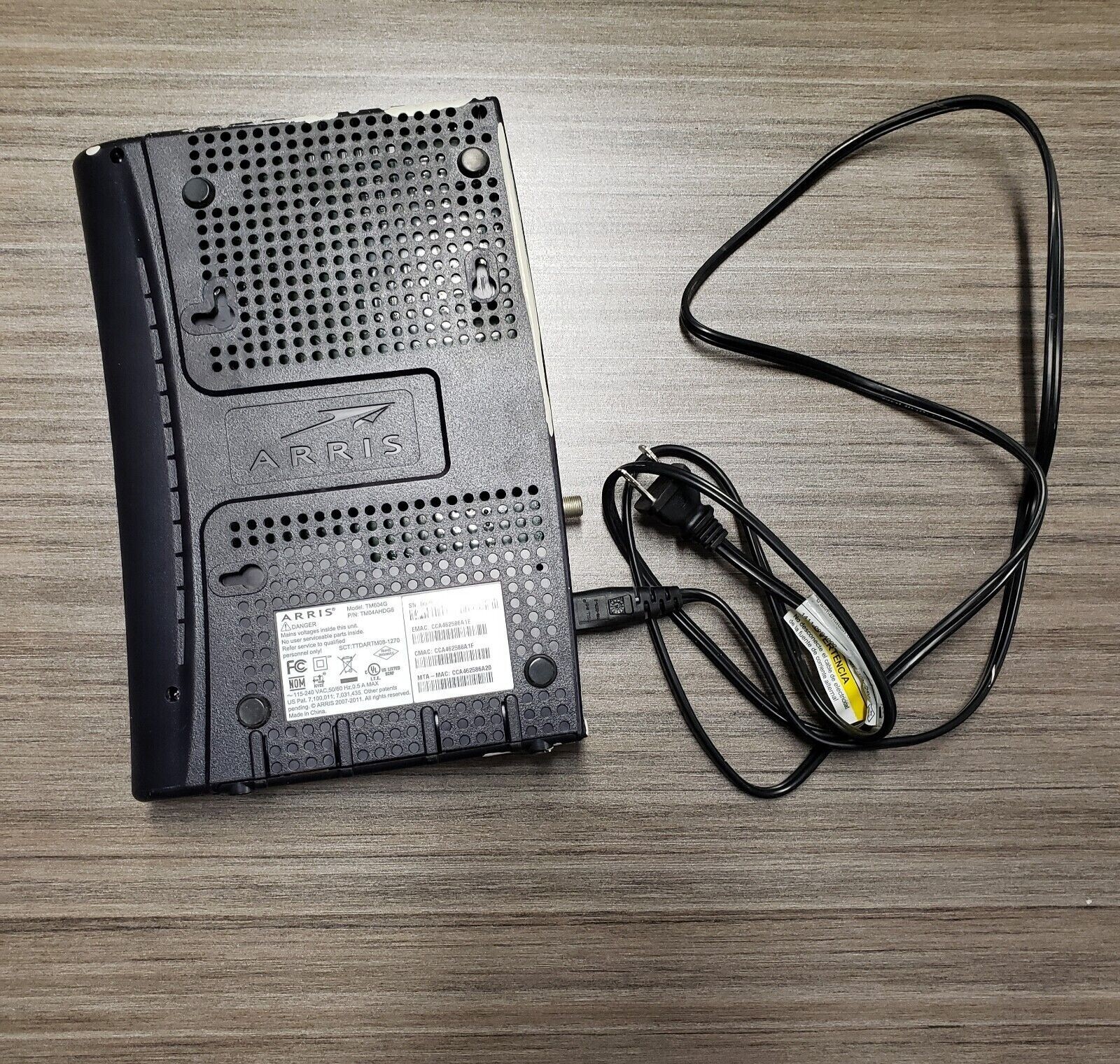 ARRIS TM604G Cable Touchstone Telephony Modem – Tested – With Power Cord