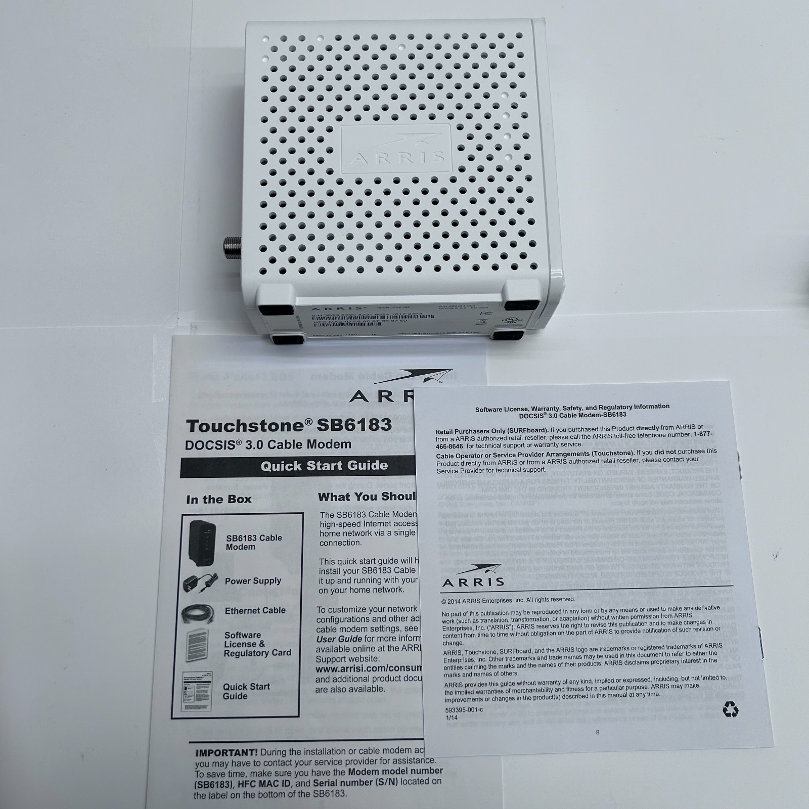 Arris SURFboard SB6183 DOCSIS 3.0 Cable Modem – REF.