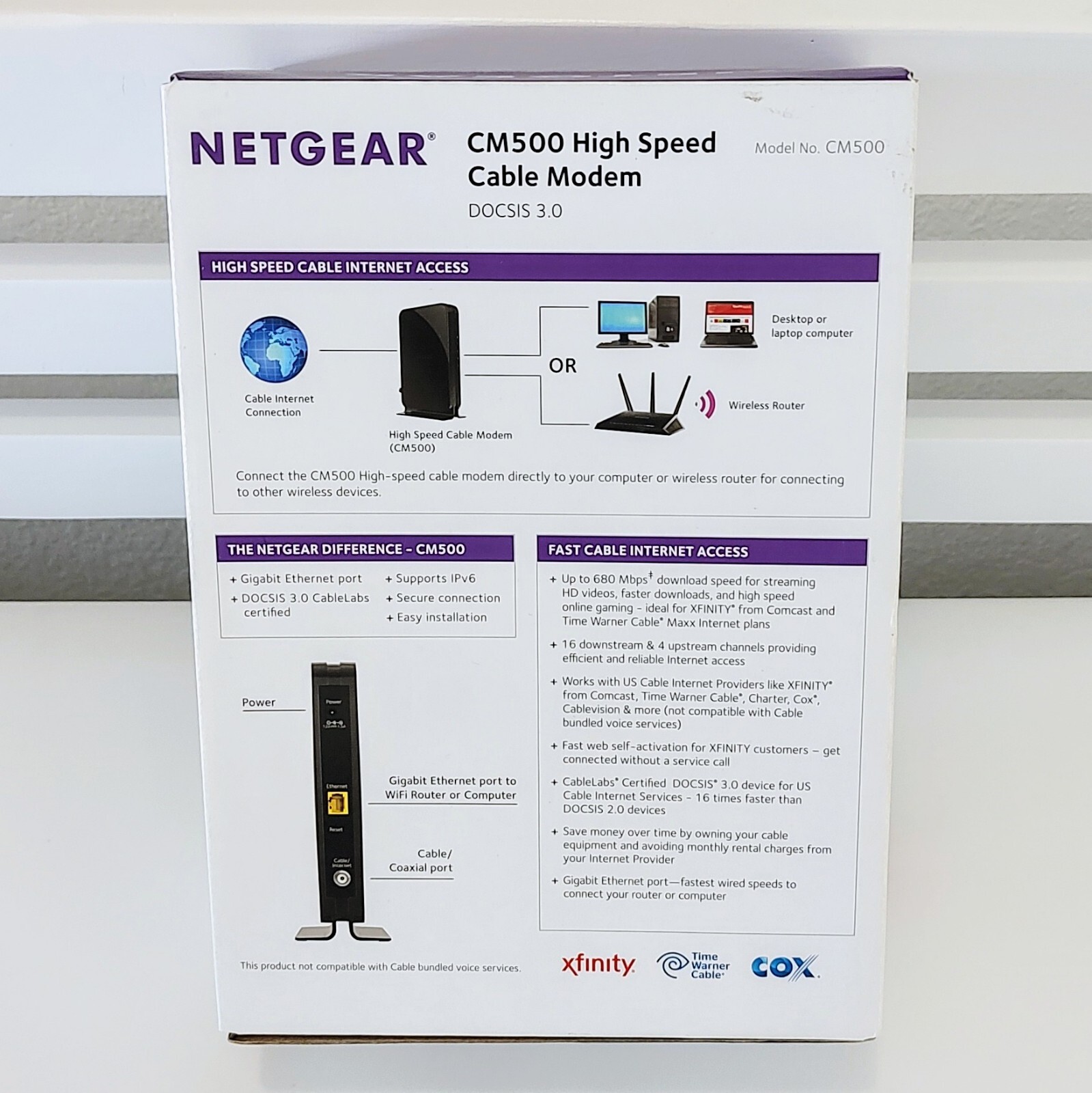 NETGEAR Cable Modem – Black – CM500V-1AZNAS #009