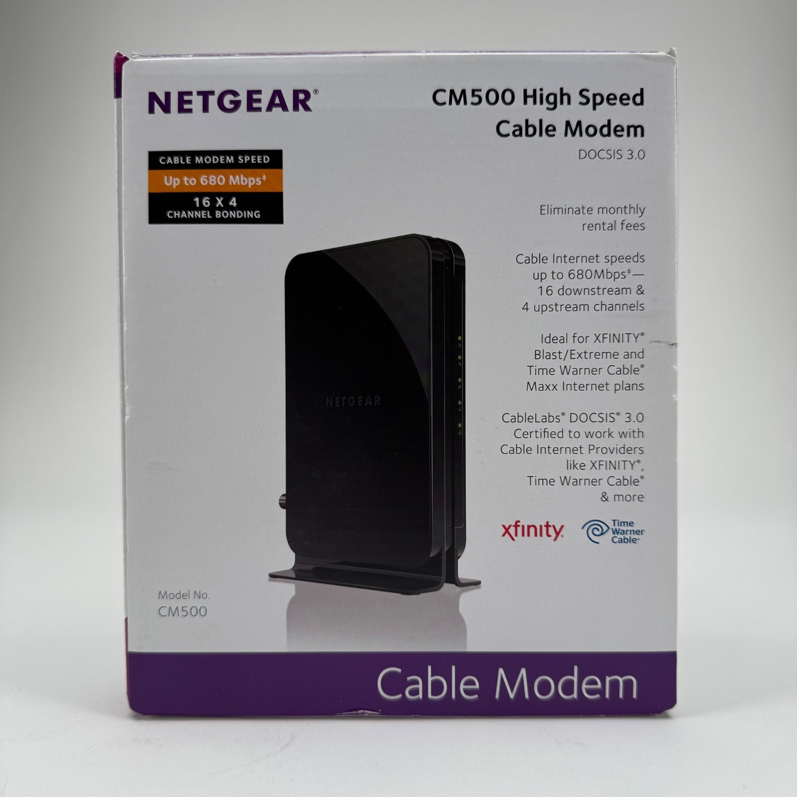 NETGEAR CM500 DOCSIS 3.0 Cable Modem 16×4 Gigabit Xfinity Spectrum Cox